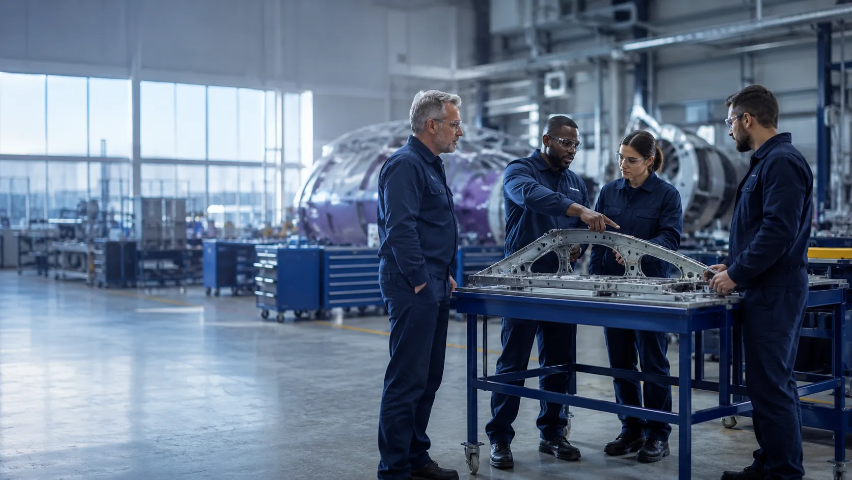A team of operational professionals on an industrial site